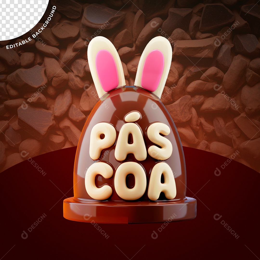 Páscoa Selo 3D Para Composição PSD Editável