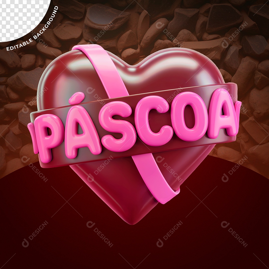 Páscoa Selo 3D Para Composição PSD Editável
