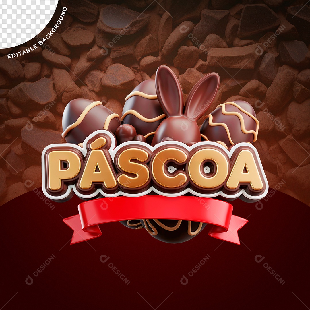 Páscoa Selo 3D Para Composição PSD