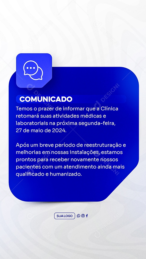 Story Comunicado Importante Clinica Social Media PSD Editável