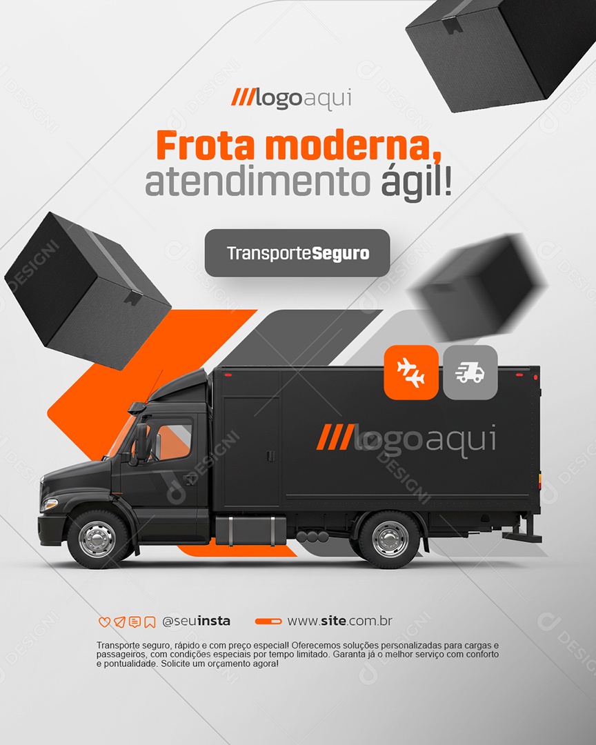 Transportadora Frota Moderna Social Media PSD Editável