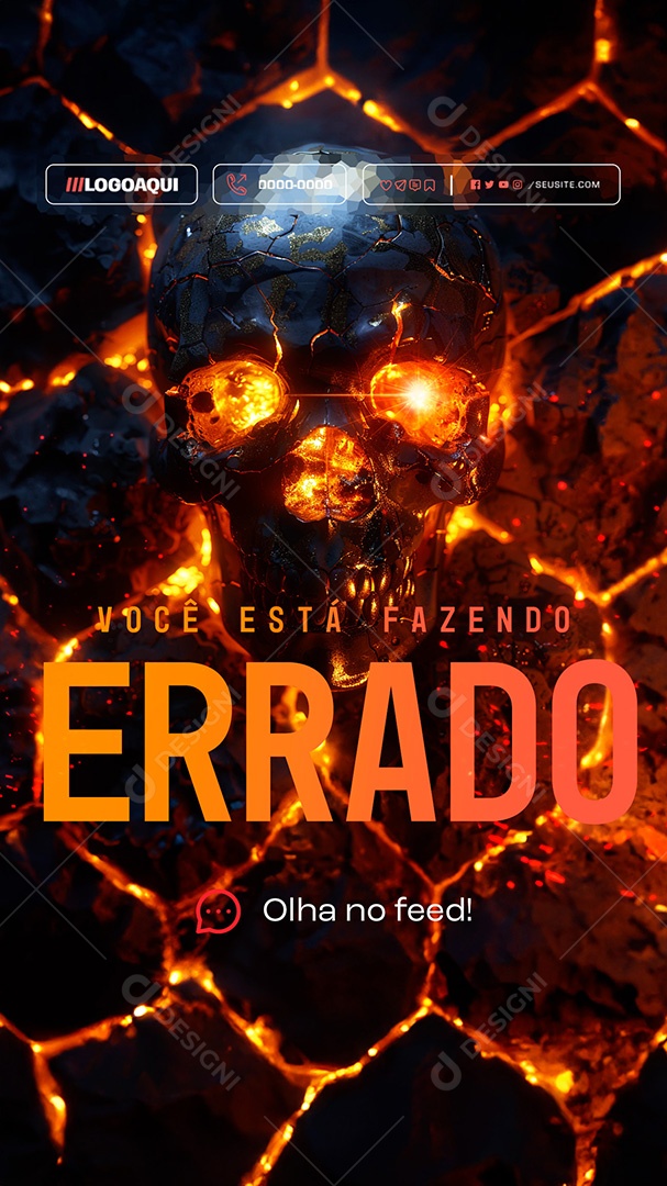 Story Marketing Digital Você Nunca vai Crescer se Continuar Fazendo Isso Social Media PSD Editável