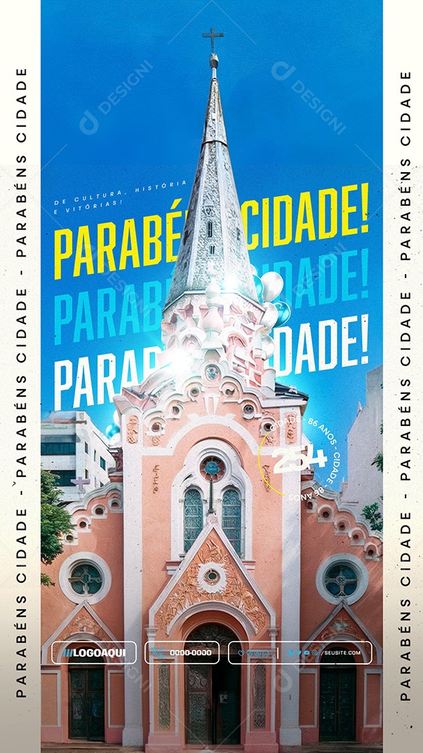 Story Parabéns Cidade de Cultura História e Vitória Social Media PSD Editável