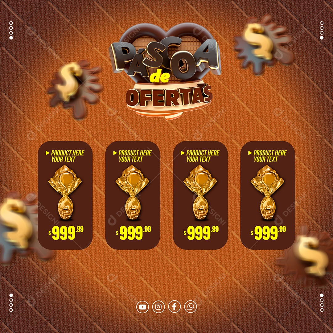 Páscoa de Ofertas Social Media PSD Editável