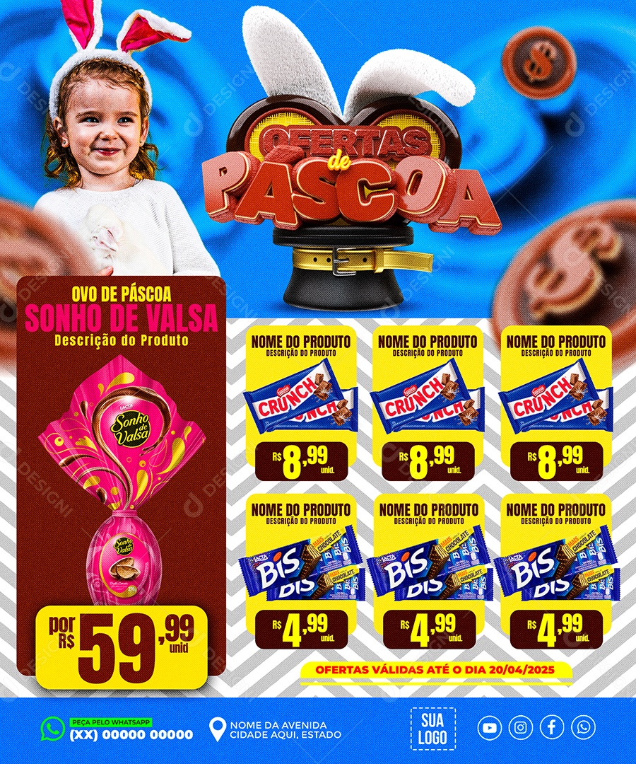 Oferta de Páscoa Social Media PSD Editável