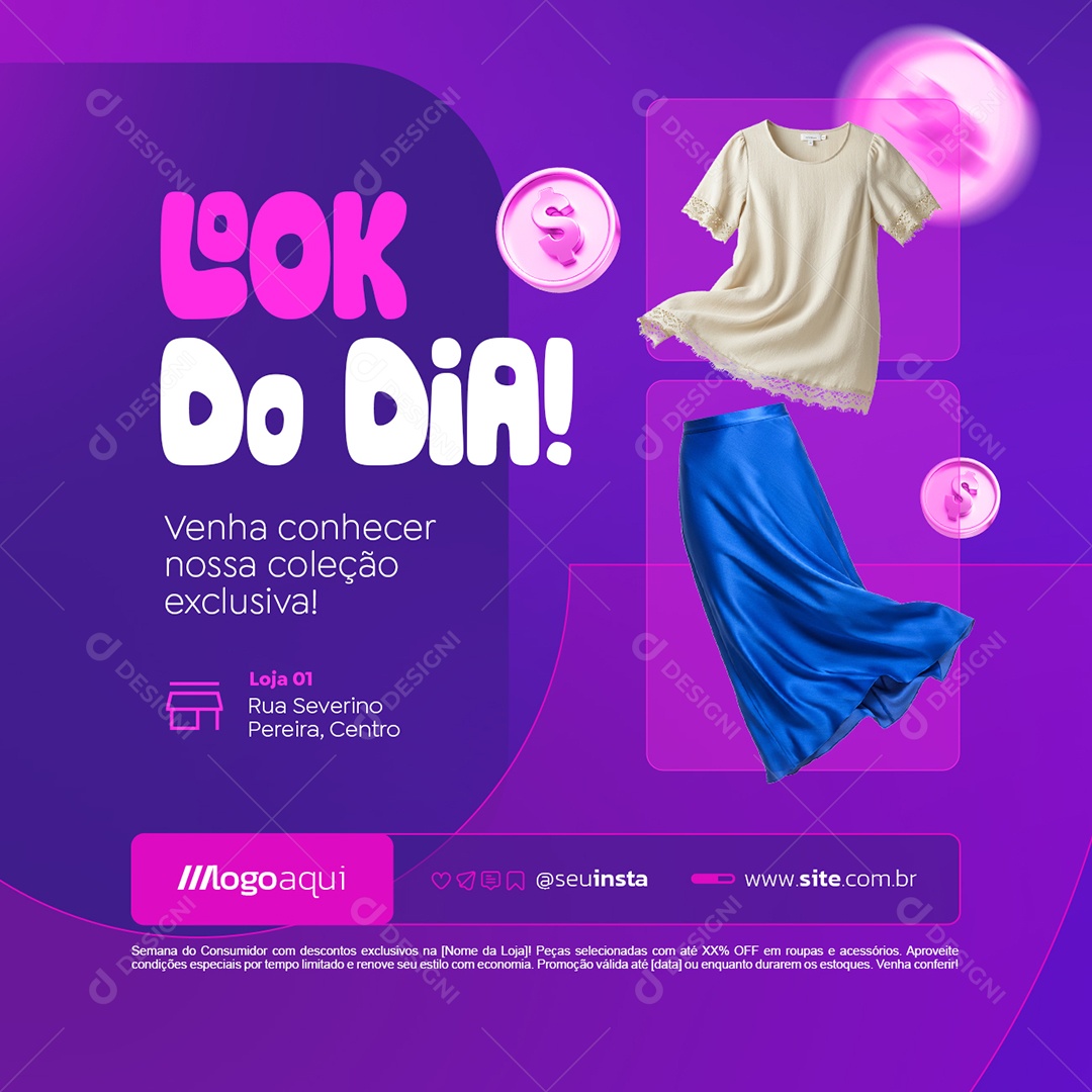 Loja de Moda Cristã Look do Dia Social Media PSD Editável