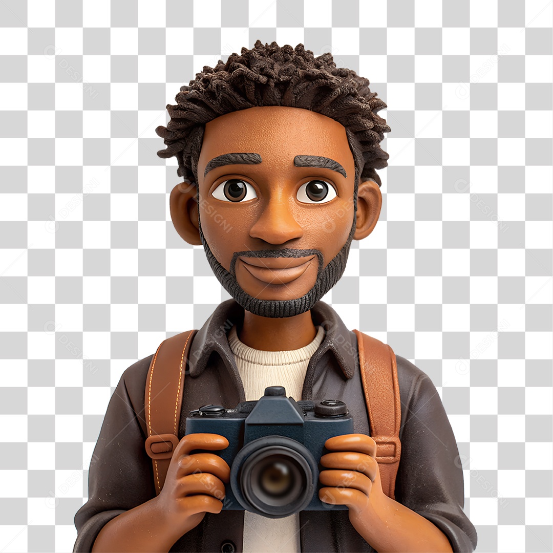 Personagem Fotógrafo Profissional PNG Transparente