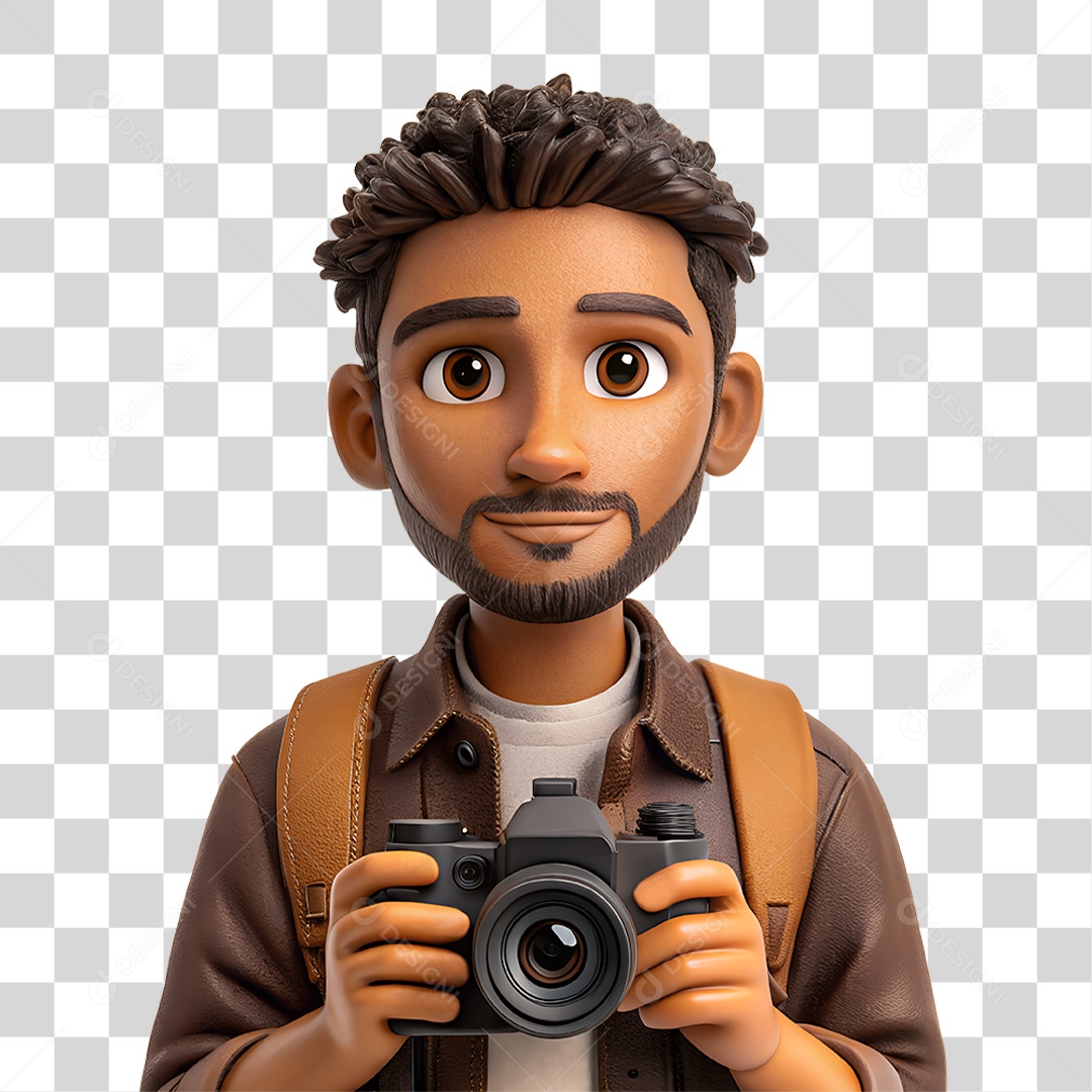 Personagem de Fotógrafo Profissional PNG Transparente