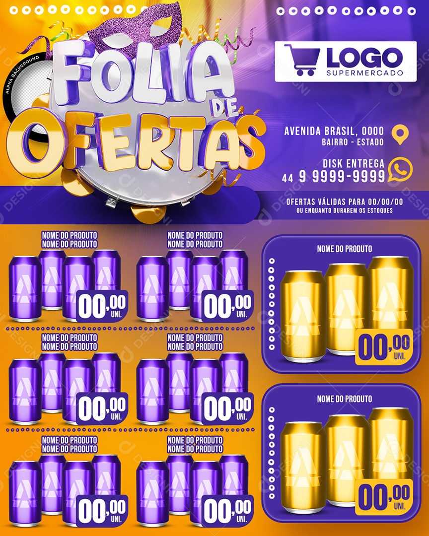 Encarte Folia de Ofertas Social Media PSD Editável