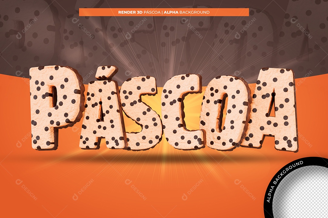 Selo 3D Páscoa Para Composição PSD Editável
