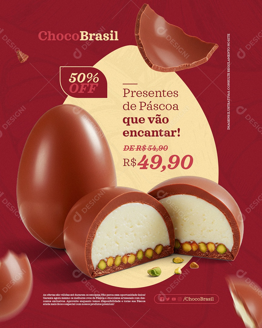 Loja de Chocolates Presentes de Páscoa Social Media PSD Editável