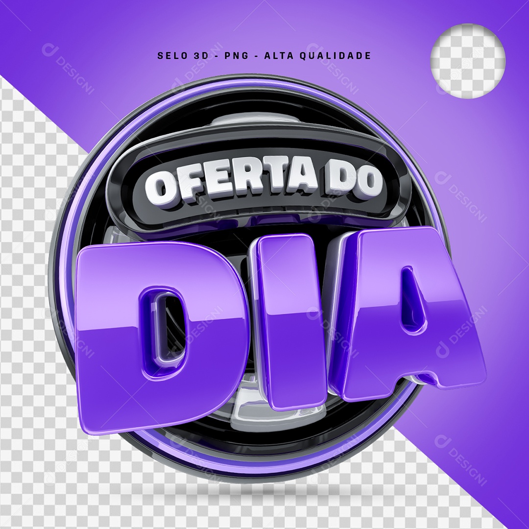 Oferta do Dia Selo 3D para Composição PSD