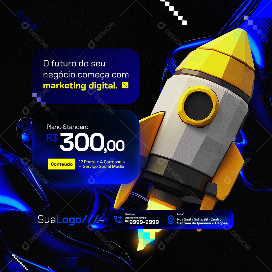 Marketing Digital O Futuro do Seu Negócio Social Media PSD Editável