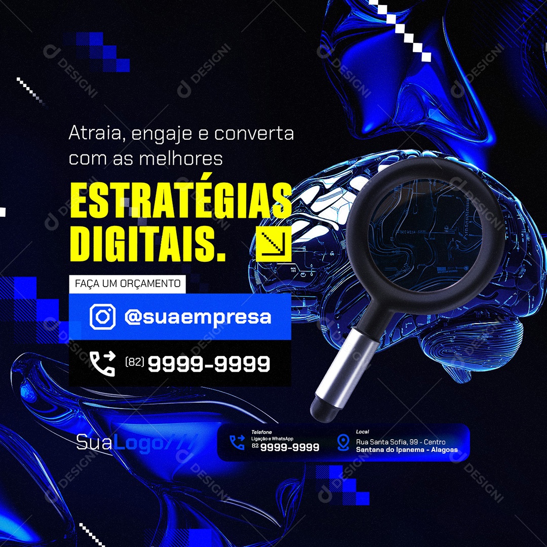 Marketing Digital Estratégias Digitais Social Media PSD Editável