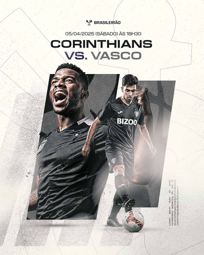 Brasileirão Corinthians VS Vasco Social Media PSD Editável