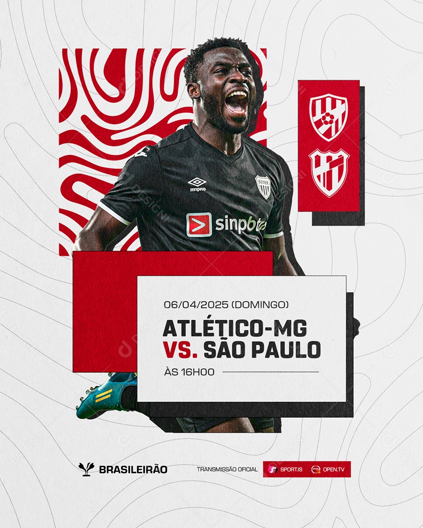 Brasileirão Atlético-MG VS São Paulo Social Media PSD Editável