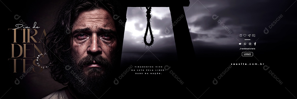 Carrossel Dia de Tiradentes 21 de Abril Liberdade da Nação Social Media PSD Editável