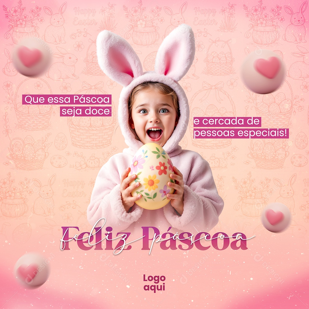 Feliz Páscoa 20 de Abril Social Media PSD Editável