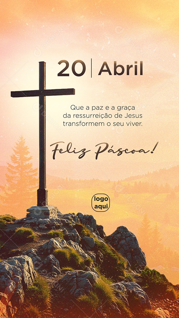 Story Feliz Páscoa 20 de Abril Social Media PSD Editável