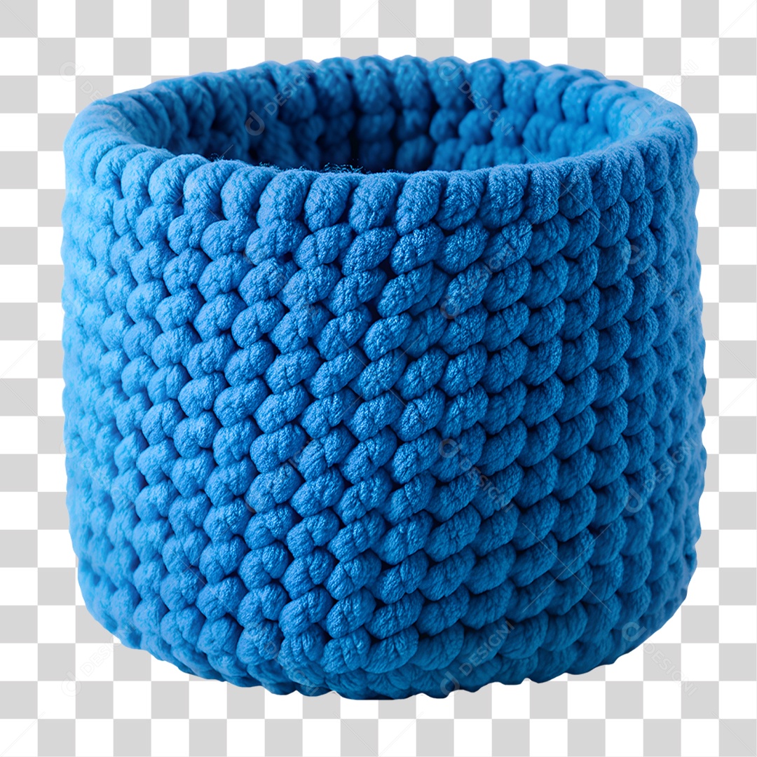 Blue Crochet Basket Transparent PNG