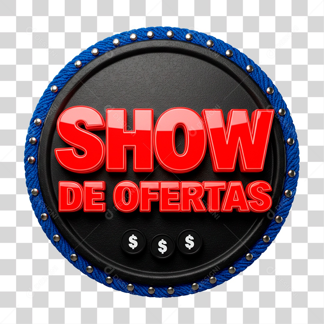 Selo 3D Show Ofertas PNG Transparente