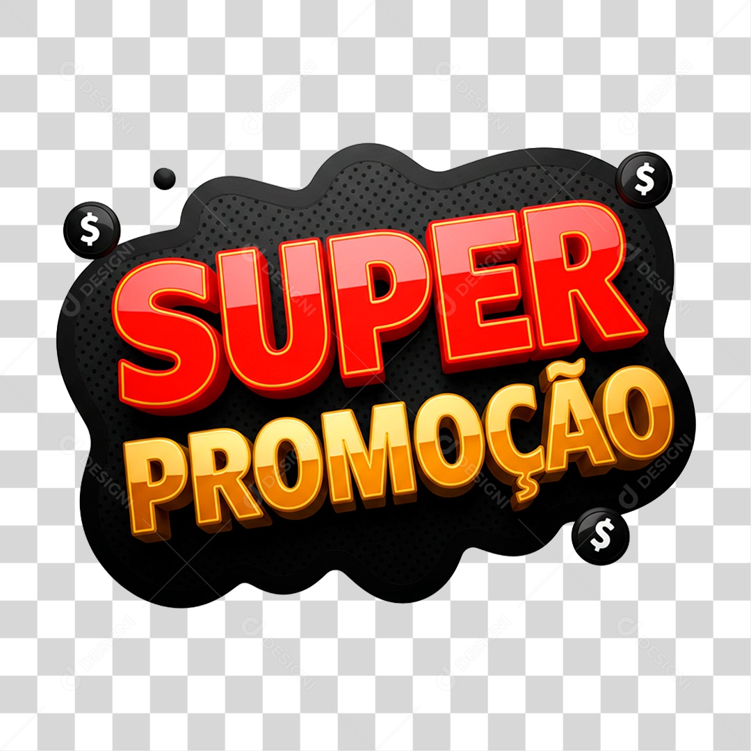 Selo 3D Super Promoção PNG Transparente