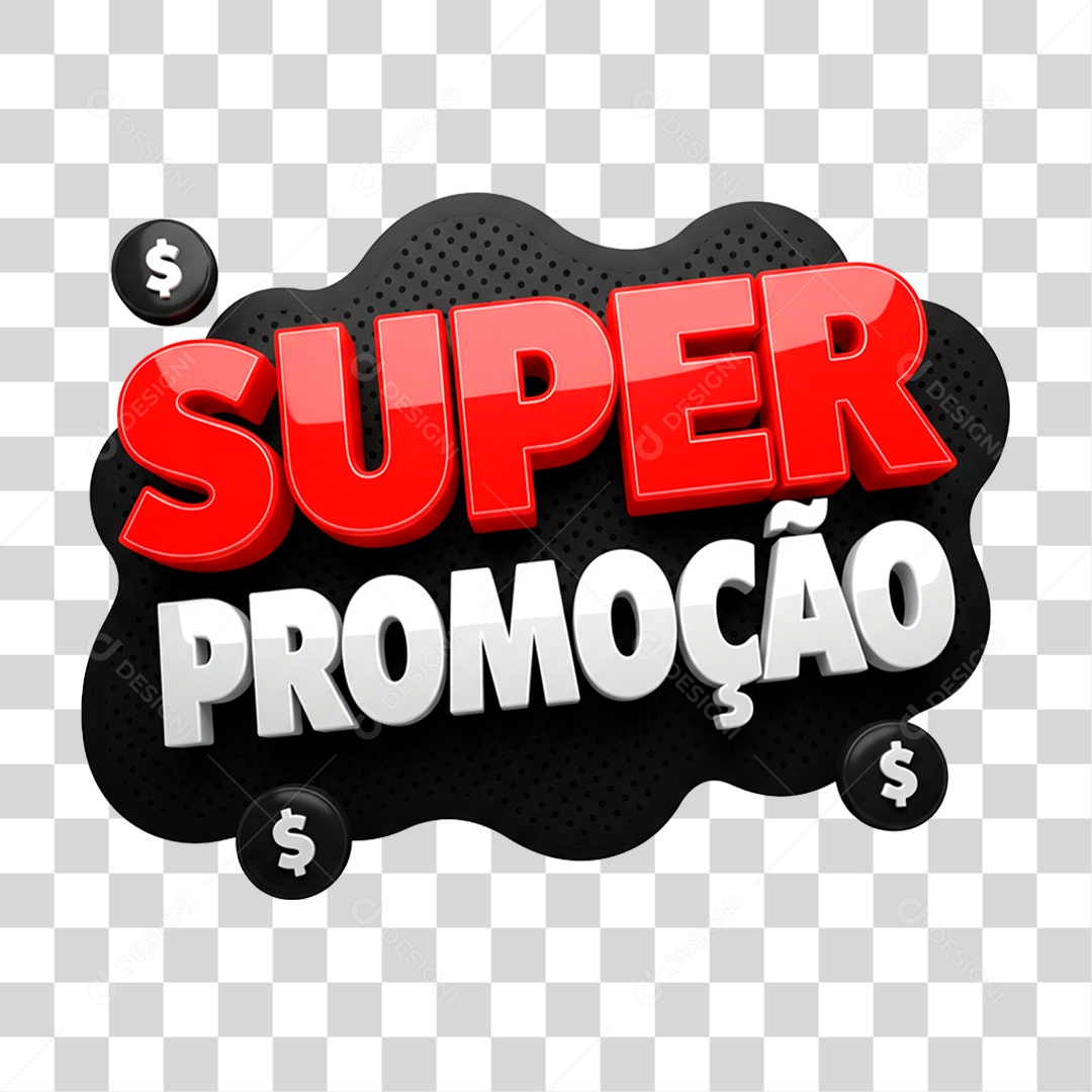 Selo 3D Super Promoção PNG Transparente