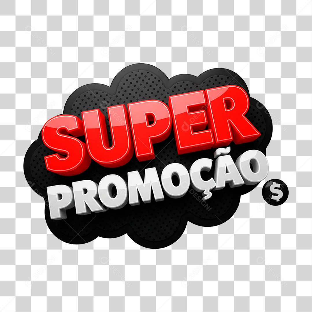 Selo 3D Super Promoção PNG Transparente