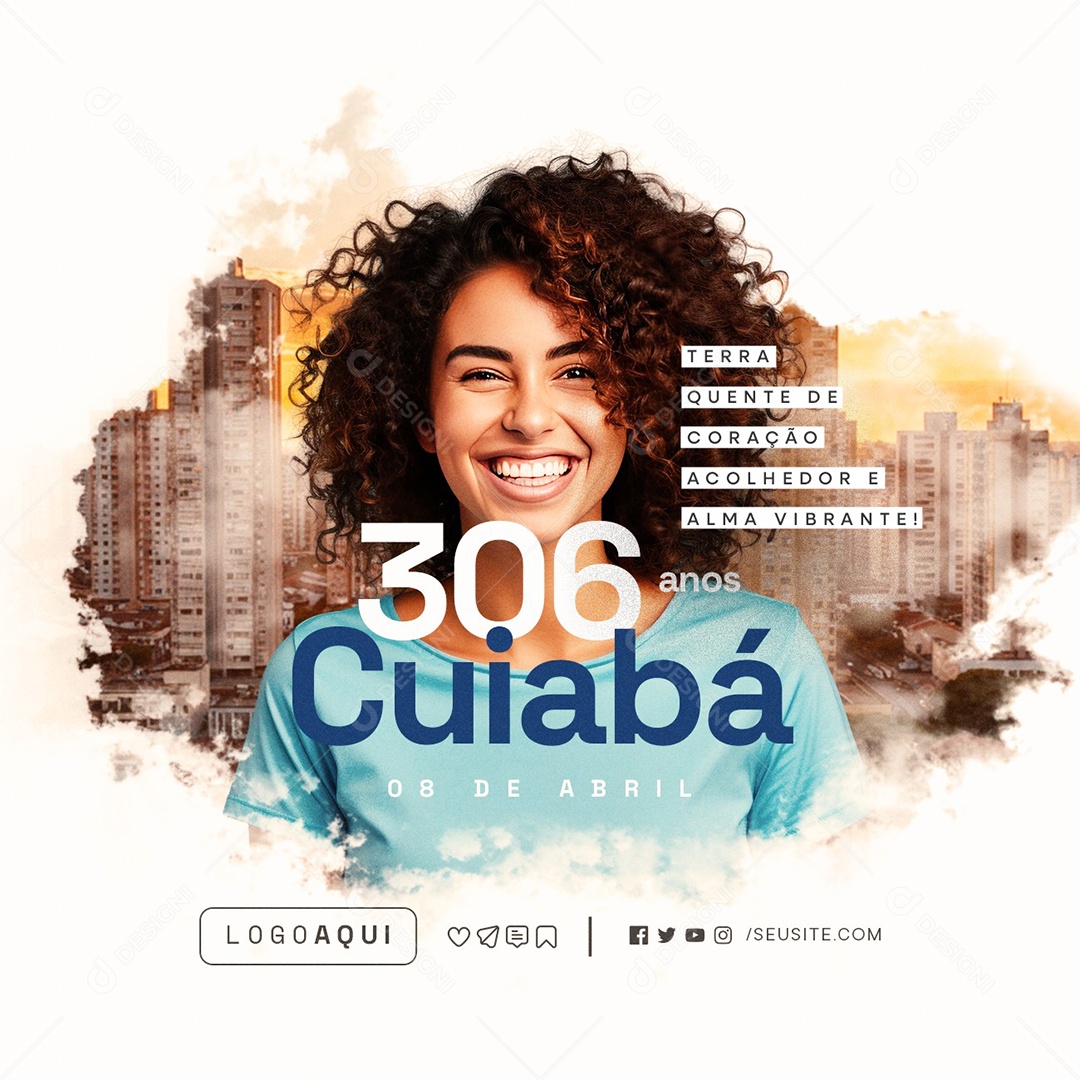 Aniversário de Cuiabá 08 de Abril Social Media PSD Editável