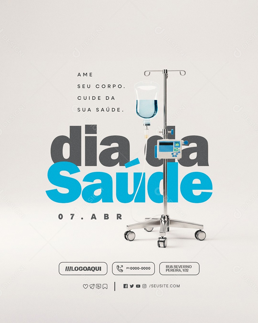 Dia da Saúde 07 de Abril Social Media PSD Editável