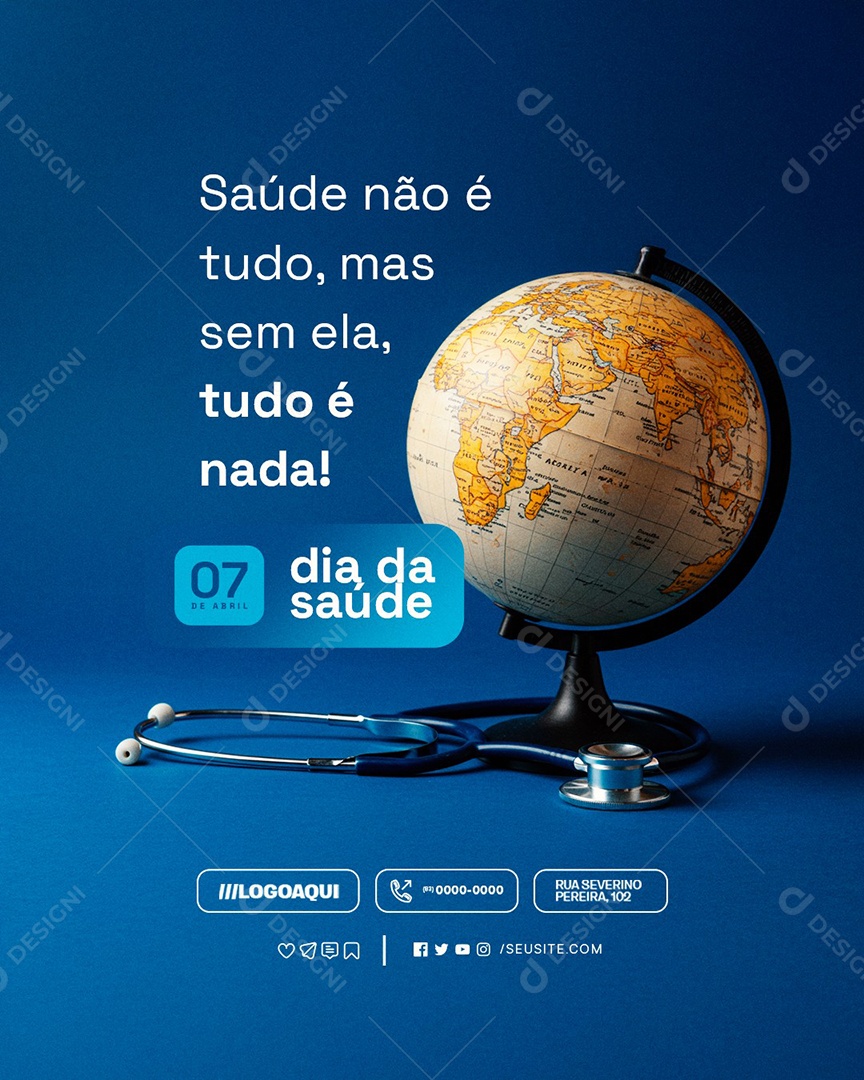 Dia da Saúde 07 de Abril Social Media PSD Editável