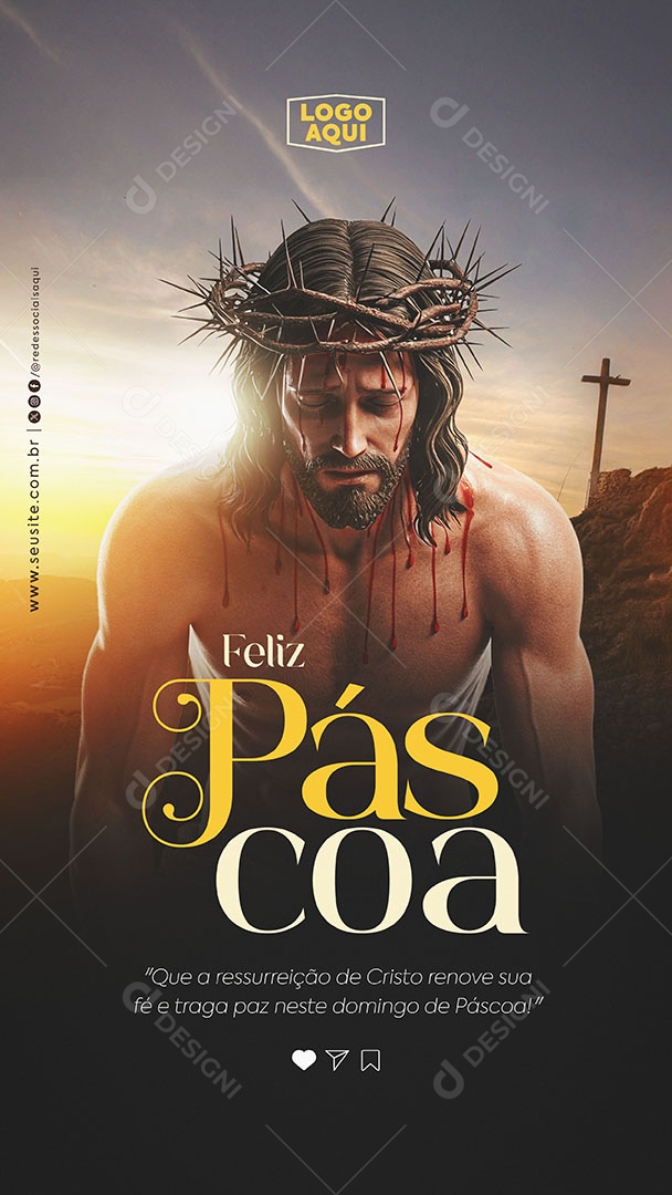 Story Feliz Páscoa 20 de Abril Social Media PSD Editável