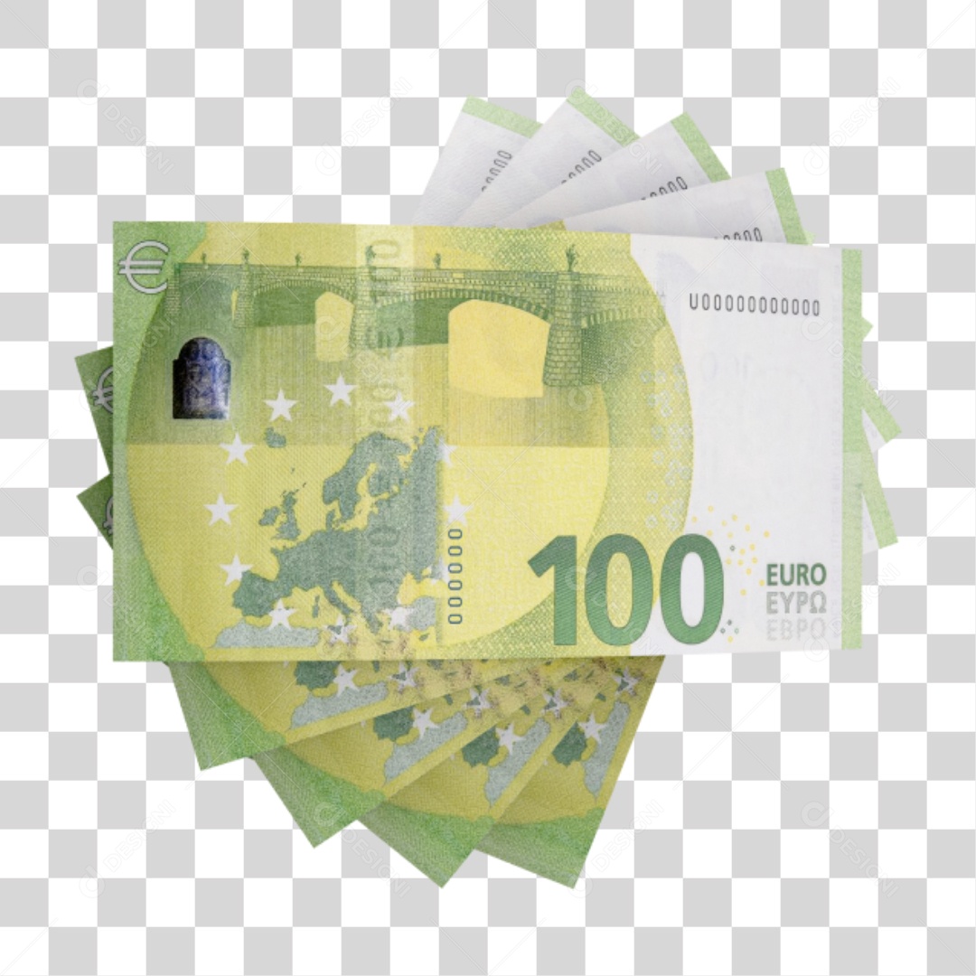 Cédula Notas Dinheiro 100 Euros PNG Transparente