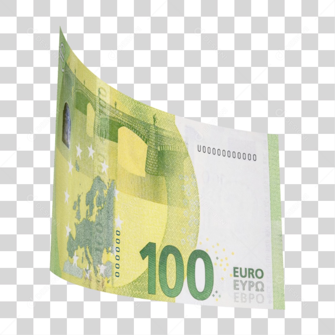 Cédula Notas Dinheiro 100 Euros PNG Transparente