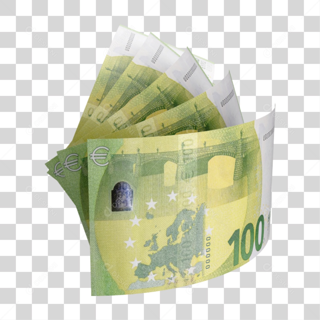 Cédula Notas Dinheiro 100 Euros PNG Transparente