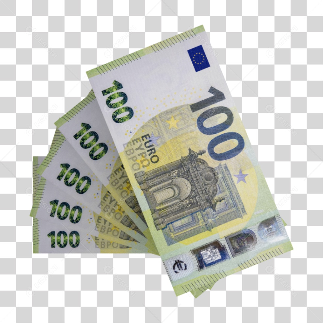 Cédula Notas Dinheiro 100 Euros PNG Transparente