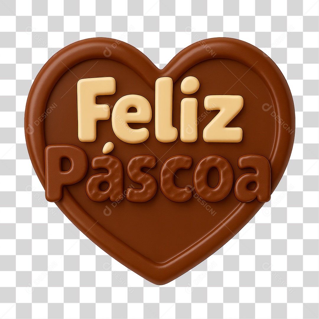Selo 3D Feliz Páscoa PNG Transparente