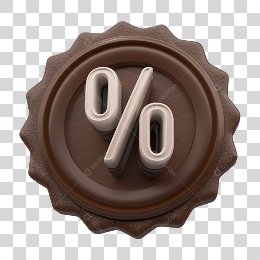 Ícone 3D % de Chocolate PNG Transparente