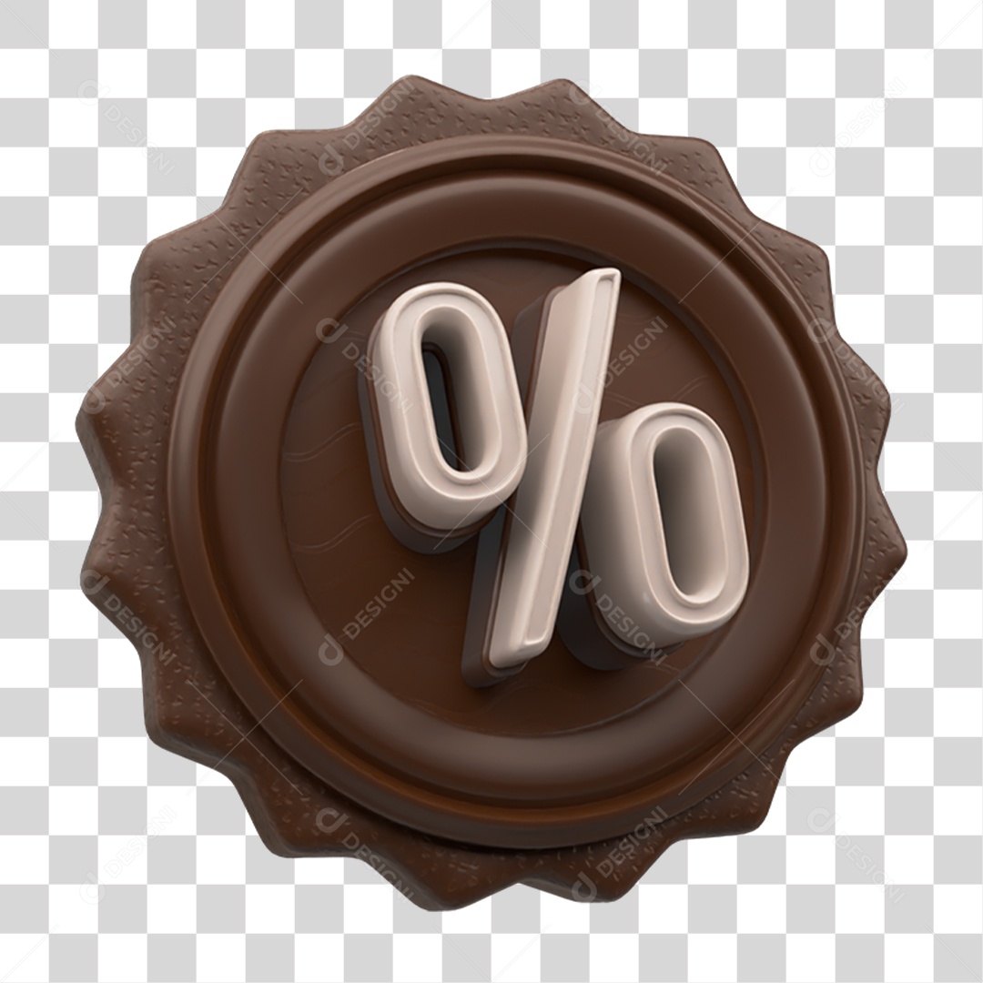 Ícone 3D % de Chocolate PNG Transparente