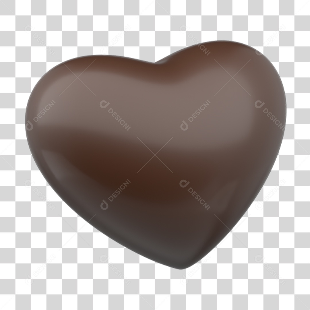 Coração de Chocolate PNG Transparente