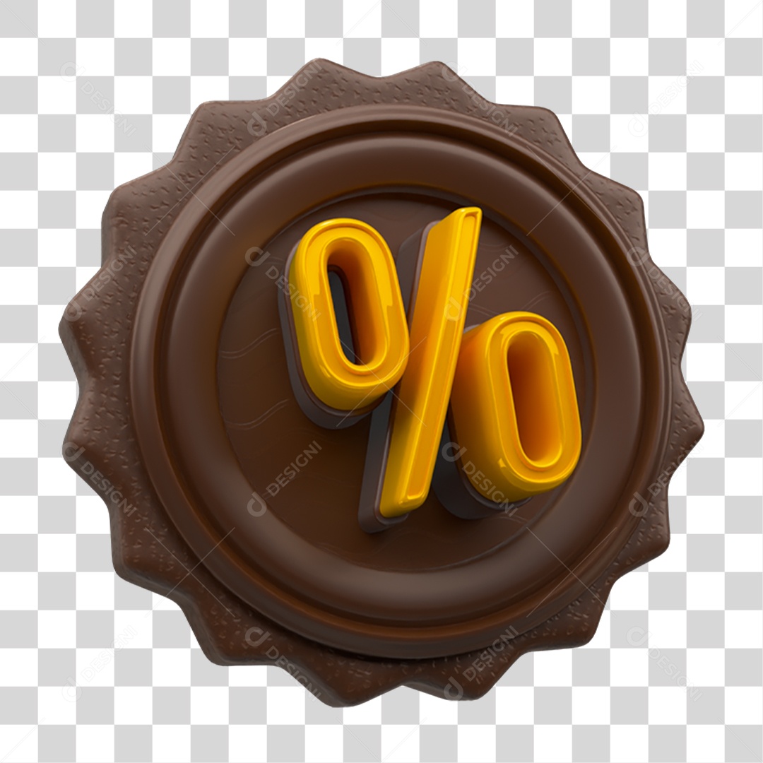 Ícone 3D % de Chocolate PNG Transparente