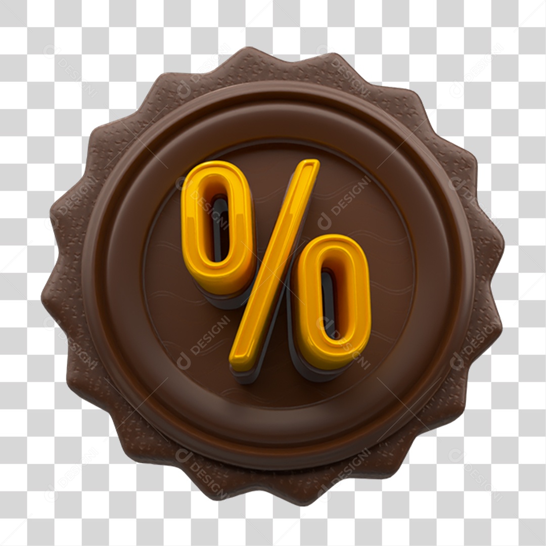 Ícone 3D % de Chocolate PNG Transparente