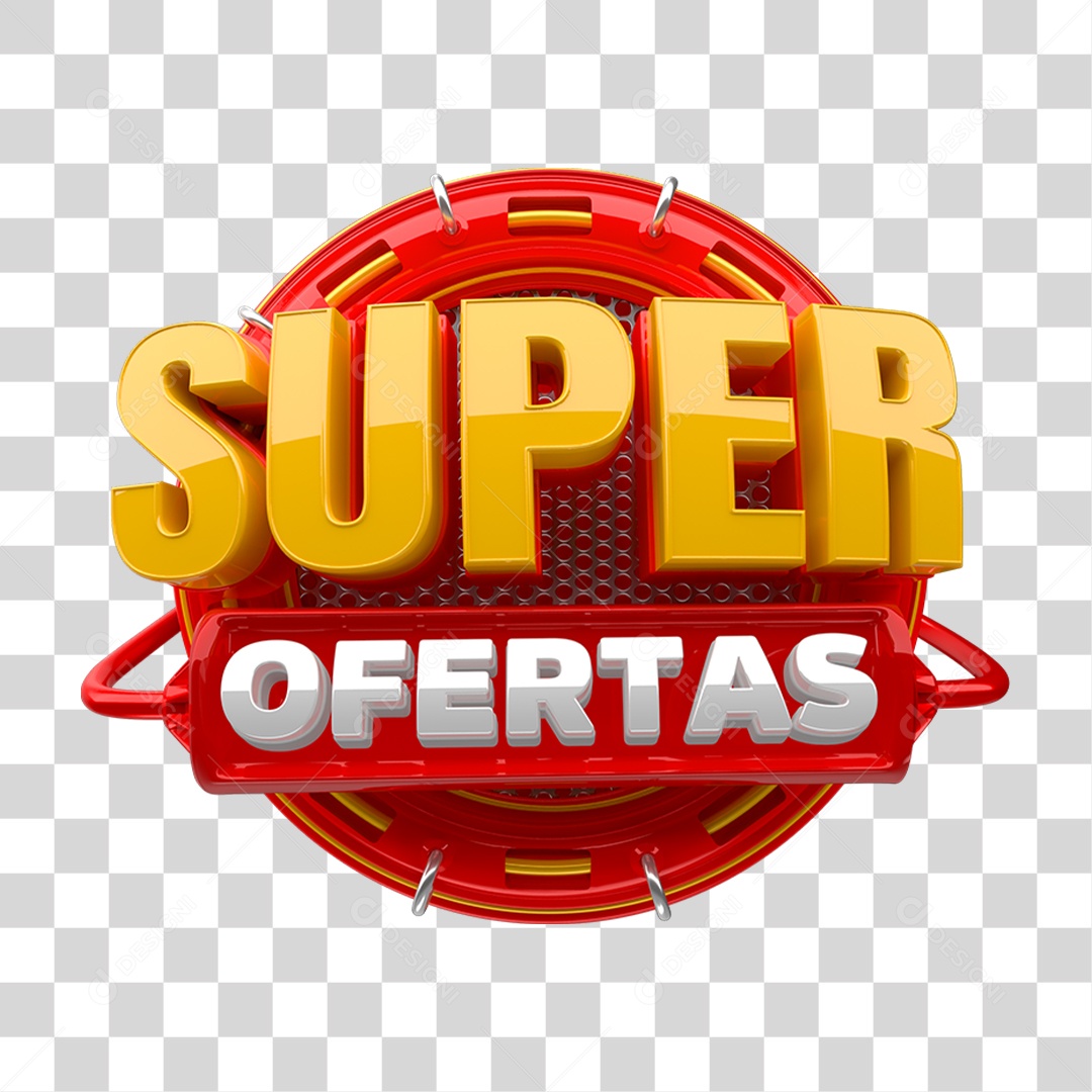 Selo 3D Super Ofertas PNG Transparente
