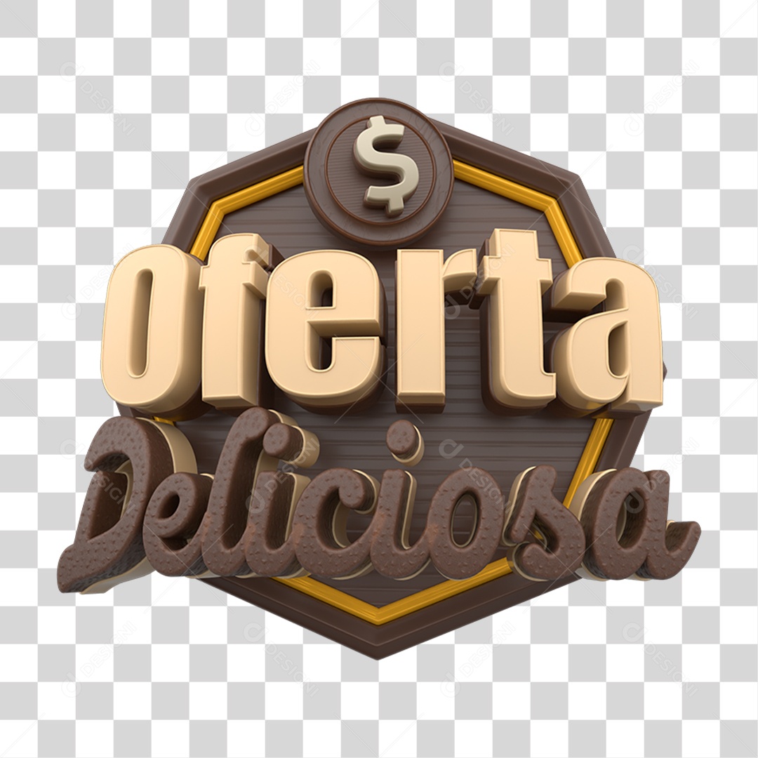Selo 3D Oferta Deliciosa PNG Transparente