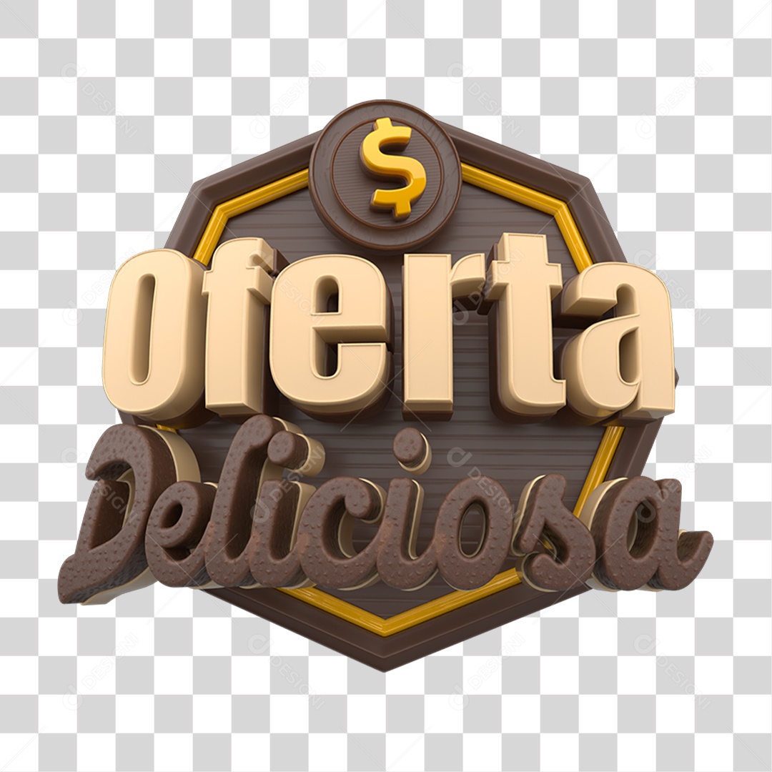 Selo 3D Oferta Deliciosa PNG Transparente