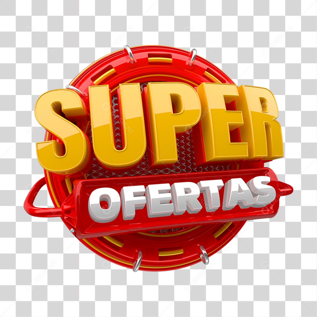 Selo 3D Super Ofertas PNG Transparente