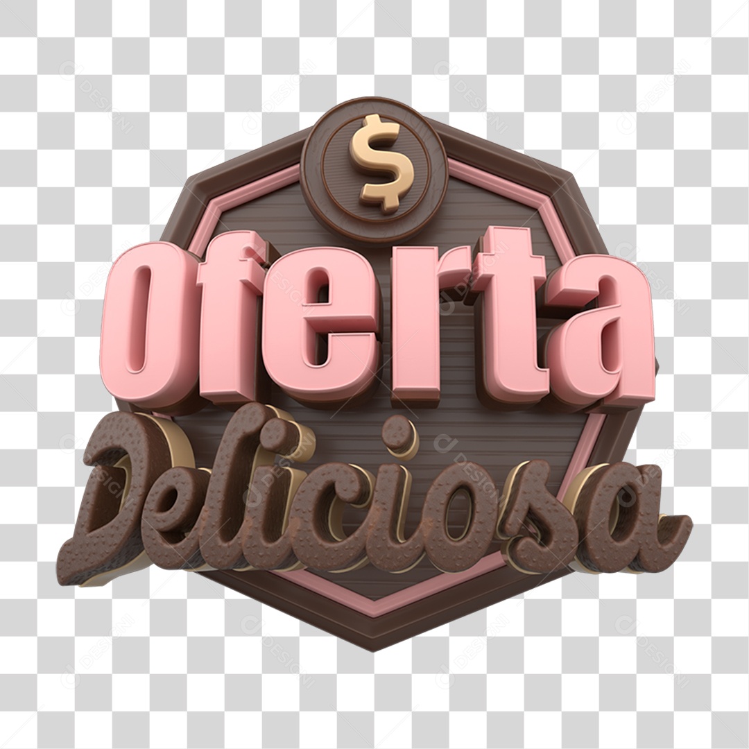 Selo 3D Oferta Deliciosa PNG Transparente
