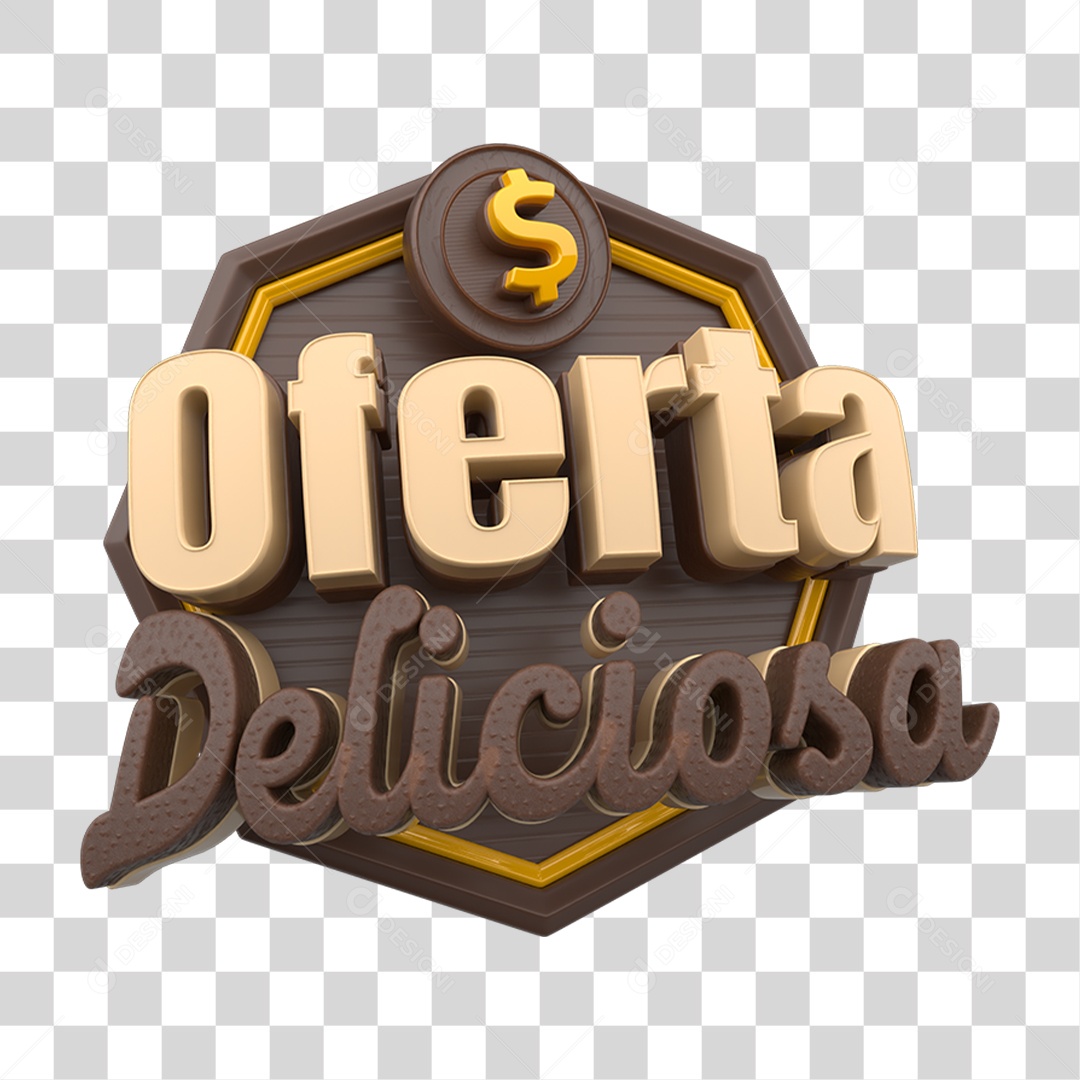 Selo 3D Oferta Deliciosa PNG Transparente