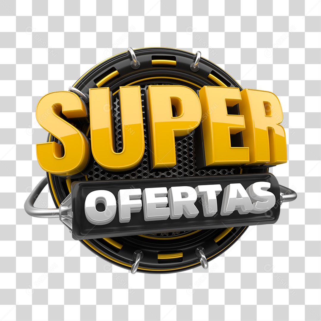 Selo 3D Super Ofertas PNG Transparente