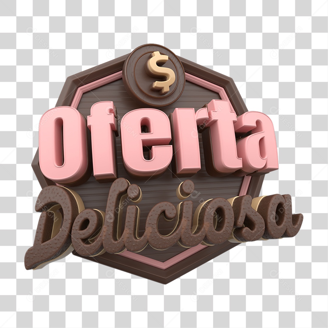 Selo 3D Oferta Deliciosa PNG Transparente